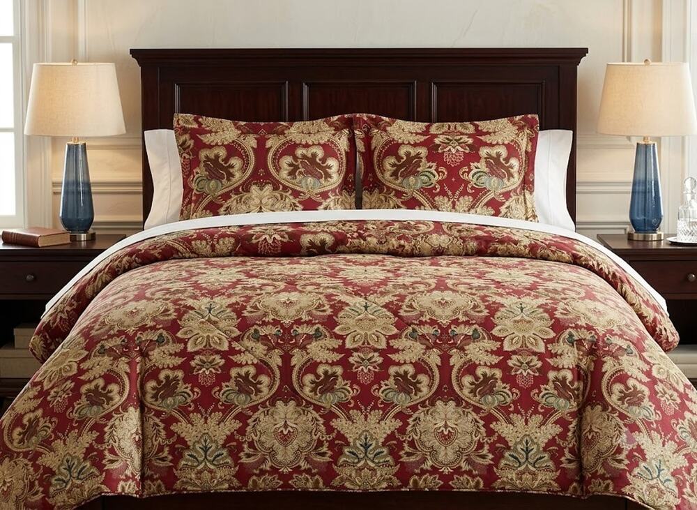 Ralph Lauren Jardiniere Red Sateen Comforter Full/Queen